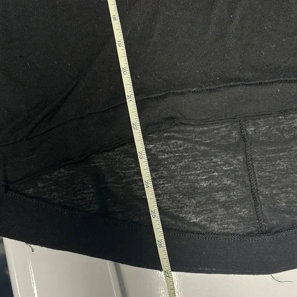 We The Free Black Semi Sheer High Low V-Neck Short Sleeve Tee - Picture 7 of 7